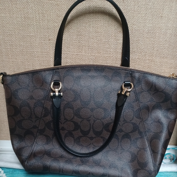 New Coach Prairie Satchel In Signature Canvas Brown/Black Style B2157- F79998 - Picture 6 of 16